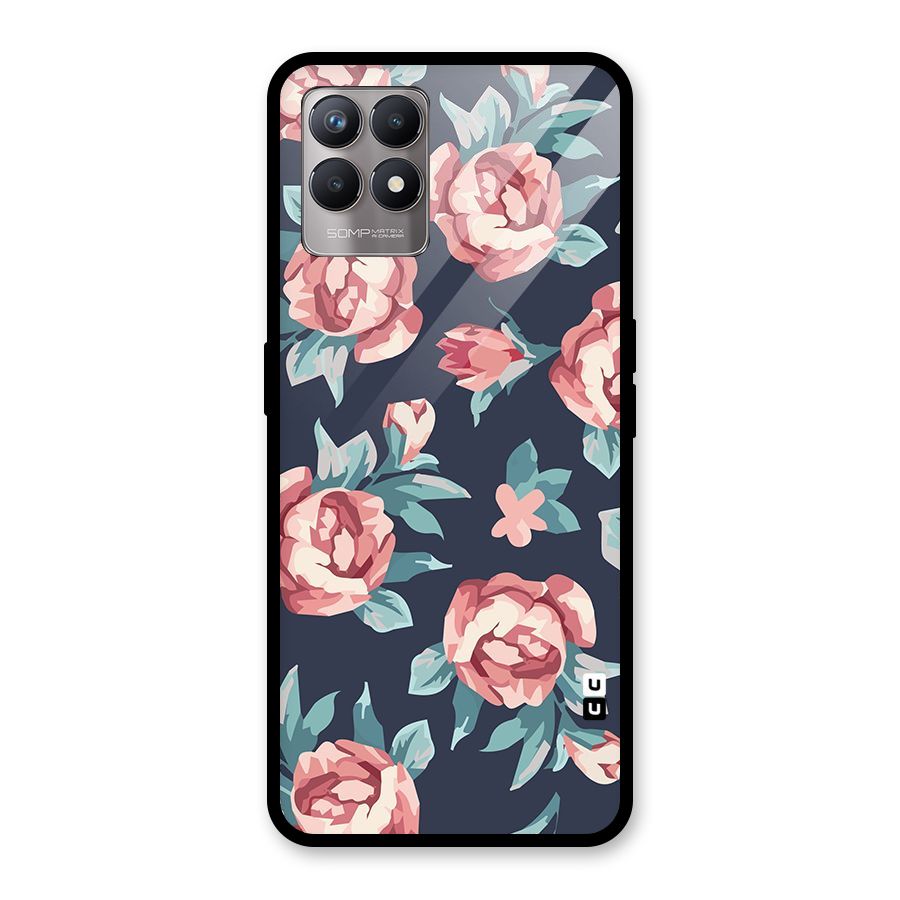 Flowers Painting Glass Back Case for Realme Narzo 50