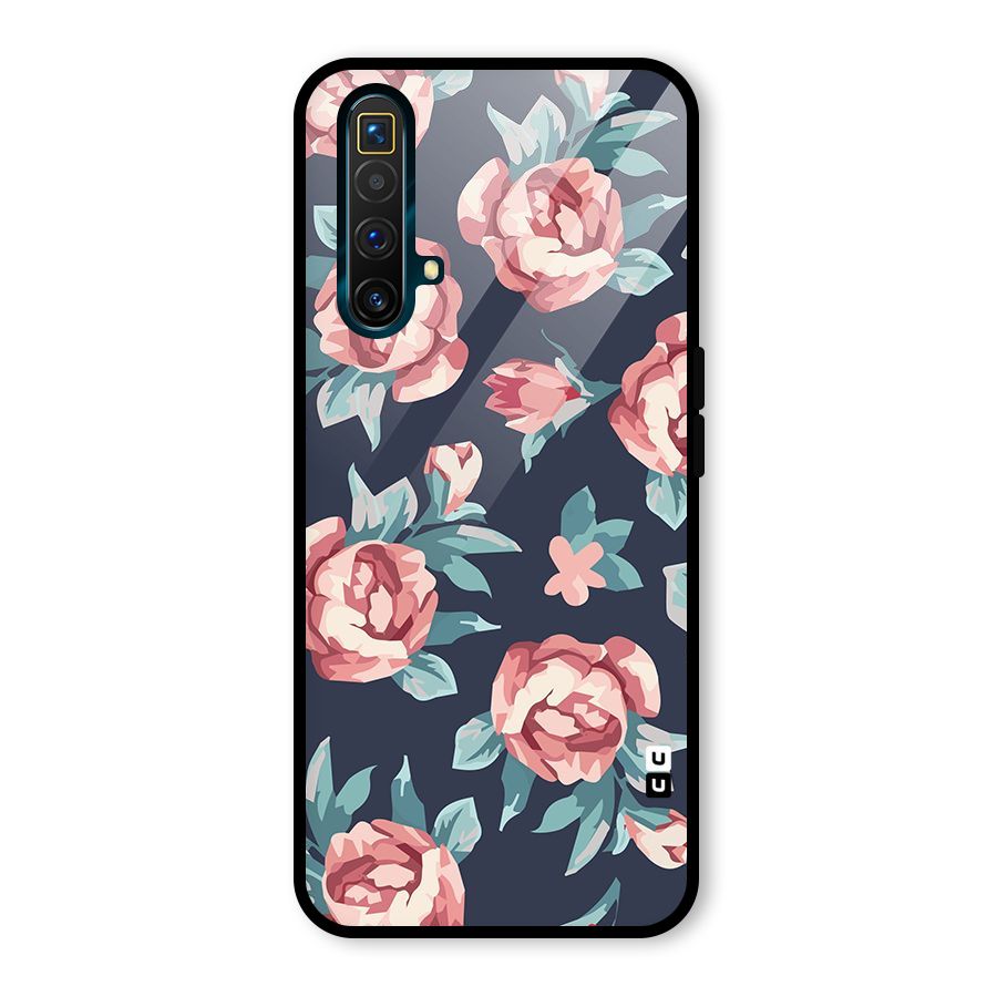 Flowers Painting Glass Back Case for Realme X3 SuperZoom