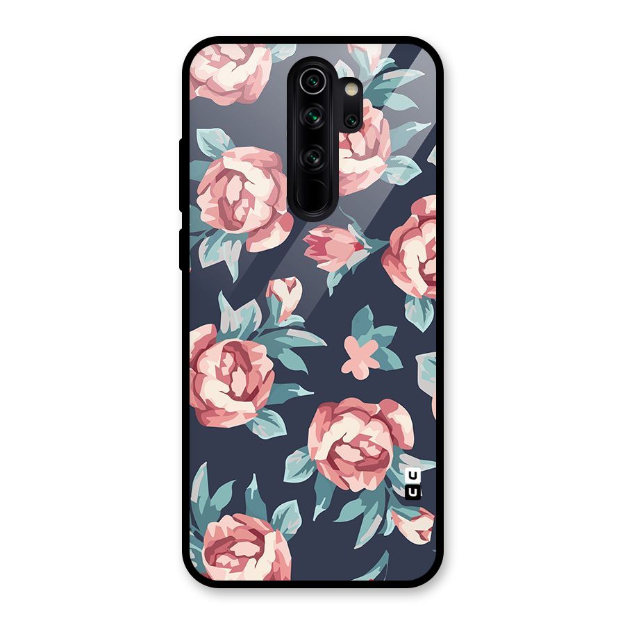 Flowers Painting Glass Back Case for Redmi Note 8 Pro