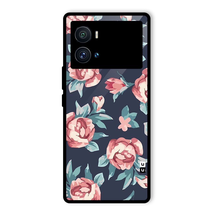 Flowers Painting Glass Back Case for Vivo iQOO 9 Pro