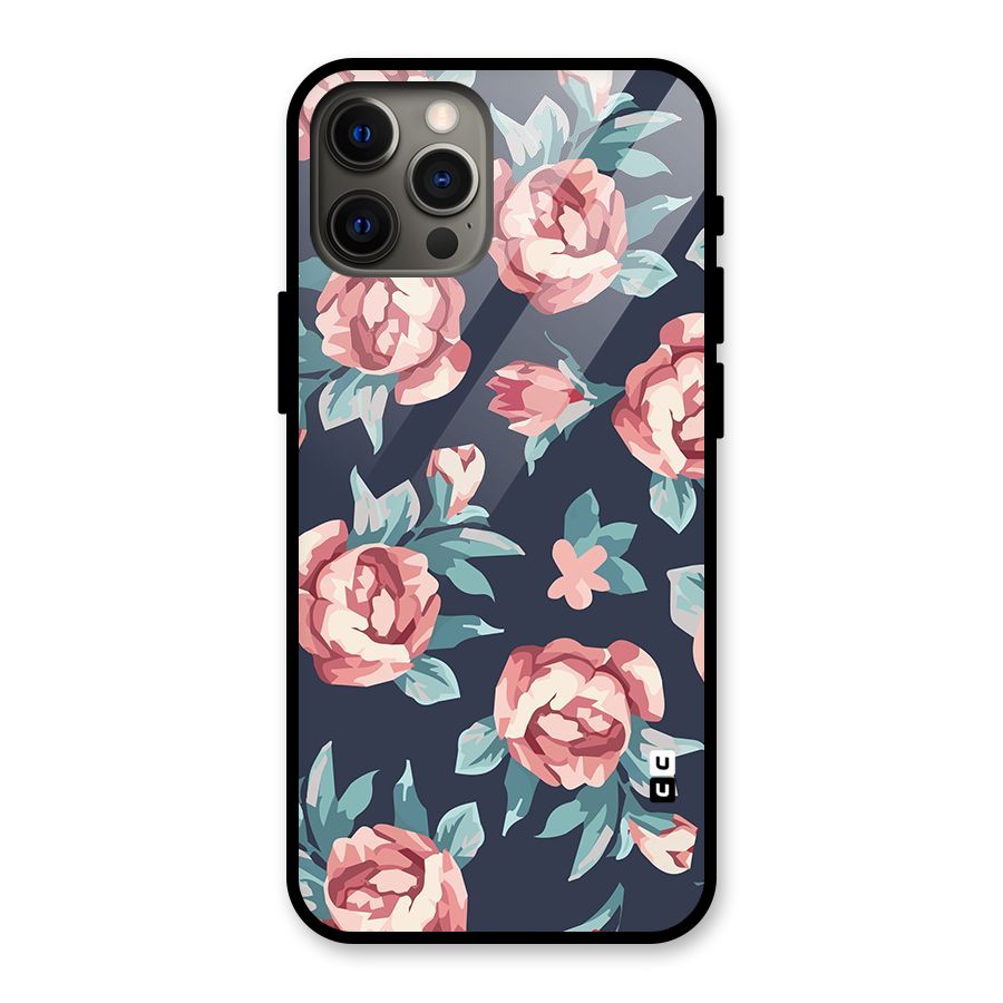 Flowers Painting Glass Back Case for iPhone 12 Pro Max