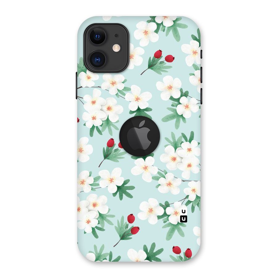 Flowers Pastel Back Case for iPhone 11 Logo Cut