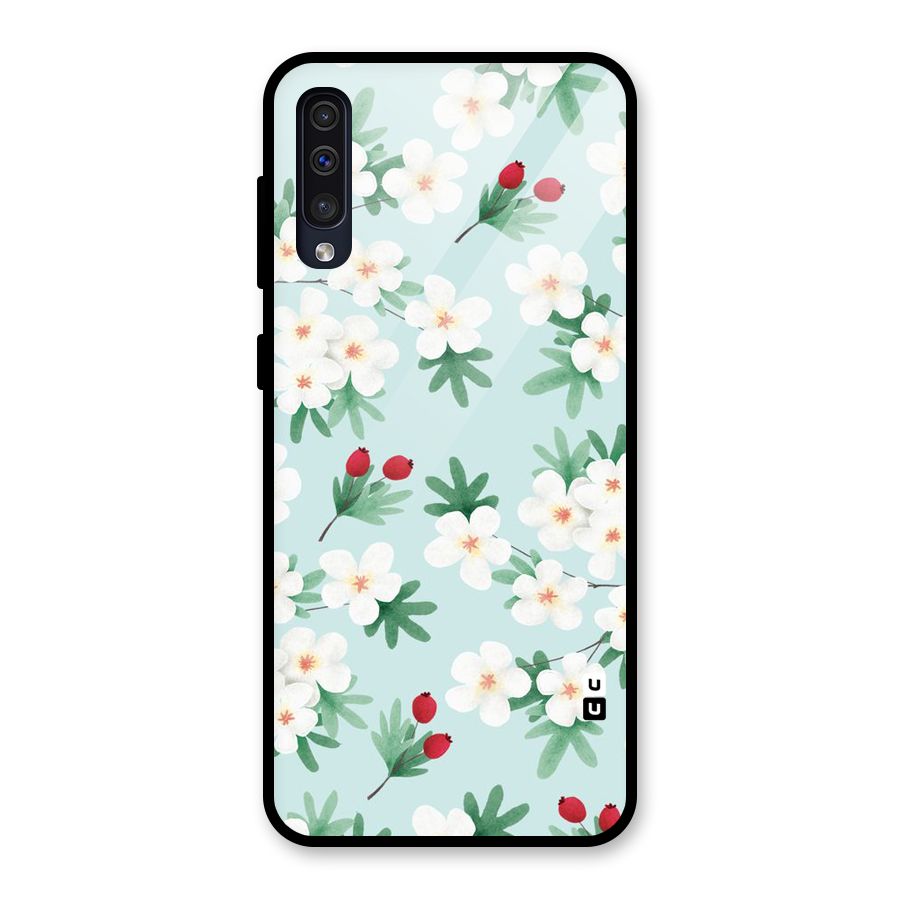 Flowers Pastel Glass Back Case for Galaxy A50