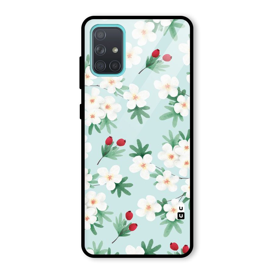 Flowers Pastel Glass Back Case for Galaxy A71