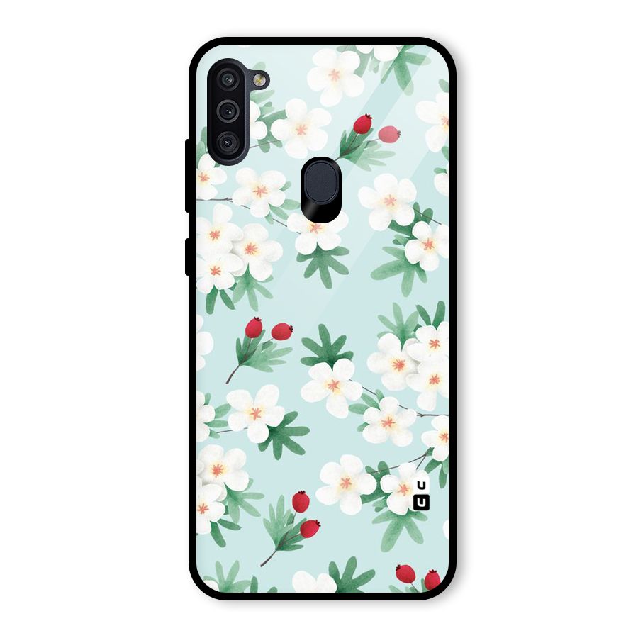 Flowers Pastel Glass Back Case for Galaxy M11