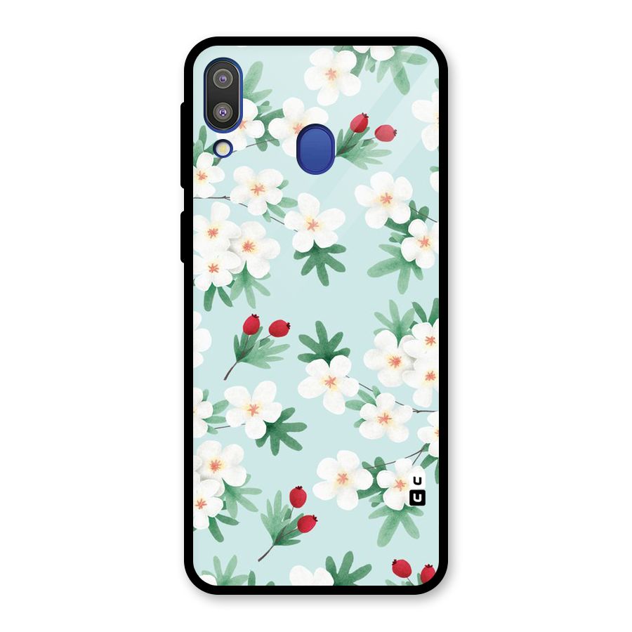Flowers Pastel Glass Back Case for Galaxy M20