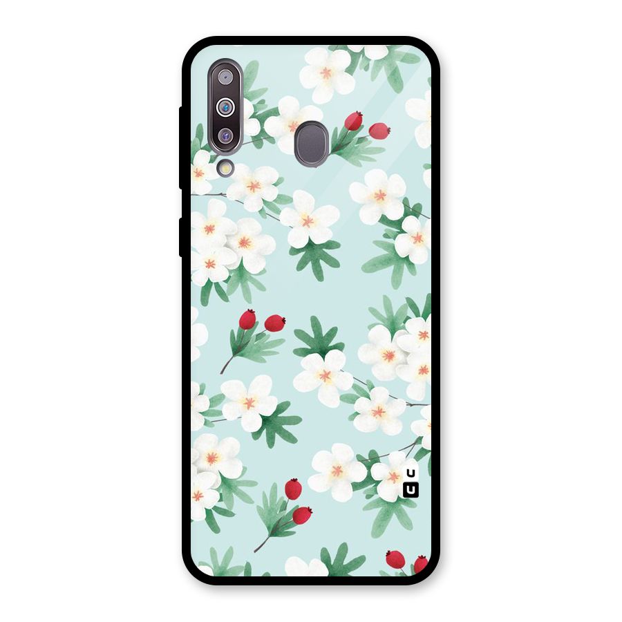 Flowers Pastel Glass Back Case for Galaxy M30