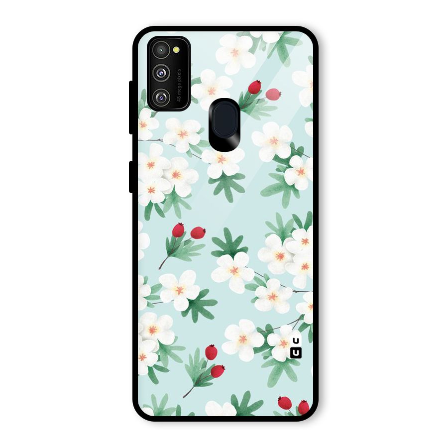 Flowers Pastel Glass Back Case for Galaxy M30s