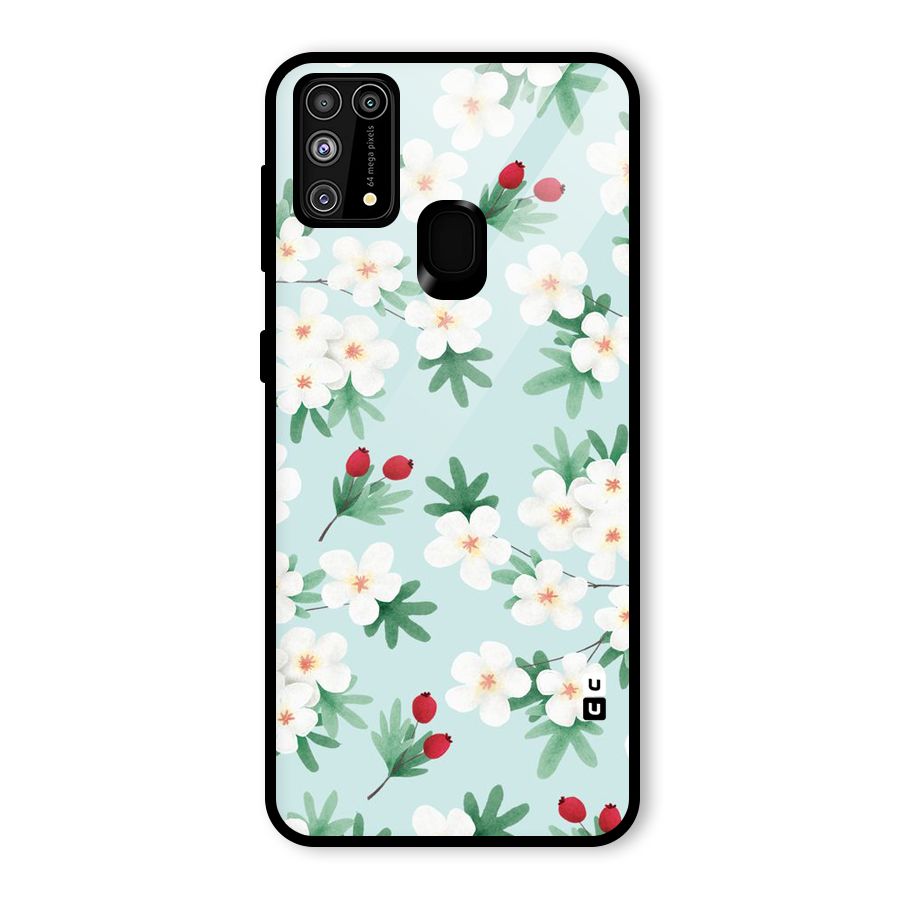 Flowers Pastel Glass Back Case for Galaxy M31