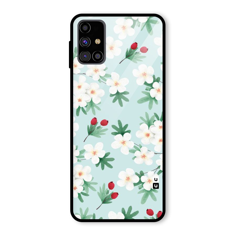 Flowers Pastel Glass Back Case for Galaxy M31s