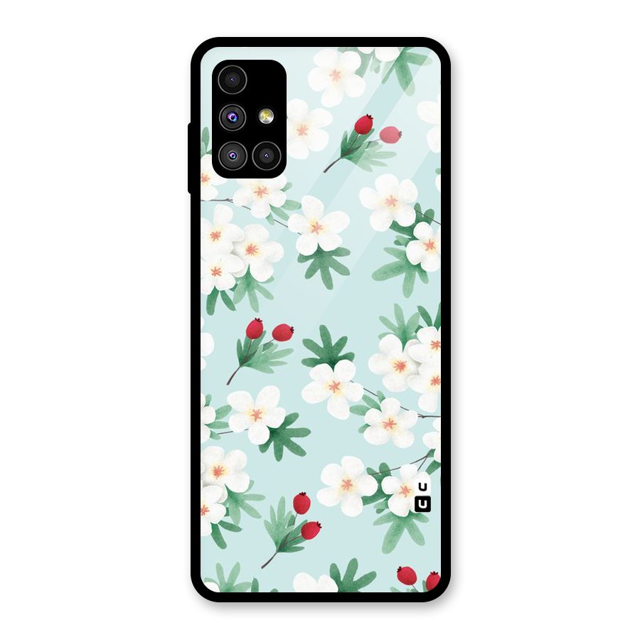 Flowers Pastel Glass Back Case for Galaxy M51
