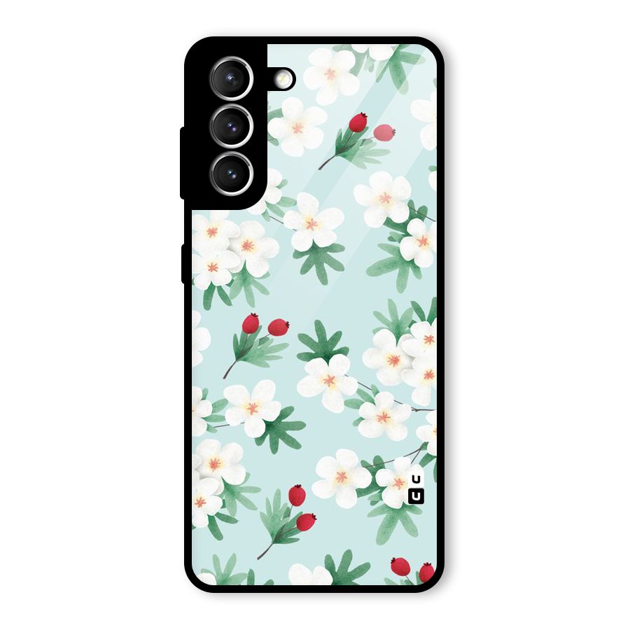 Flowers Pastel Glass Back Case for Galaxy S21 5G