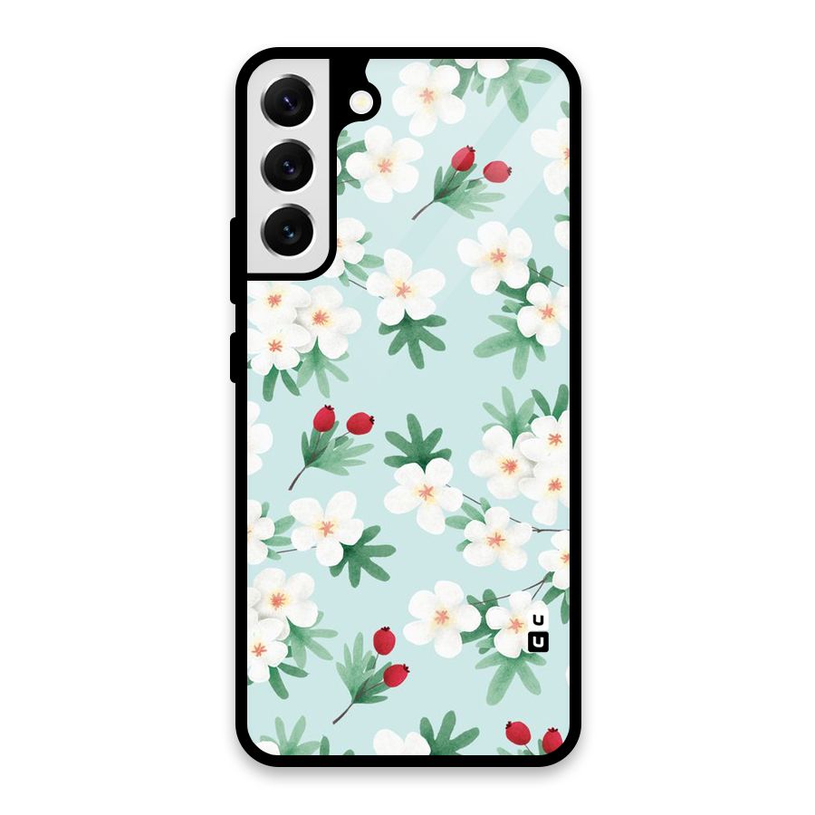Flowers Pastel Glass Back Case for Galaxy S22 Plus 5G