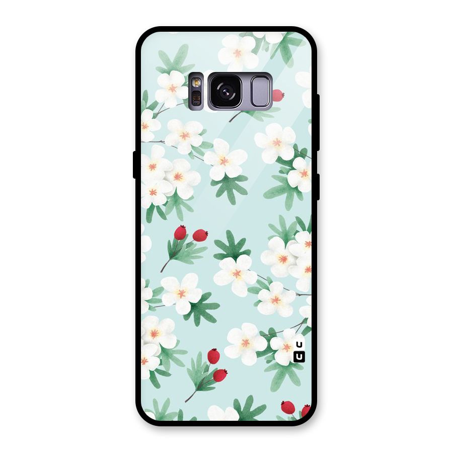Flowers Pastel Glass Back Case for Galaxy S8