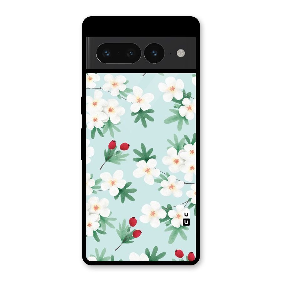 Flowers Pastel Glass Back Case for Google Pixel 7 Pro