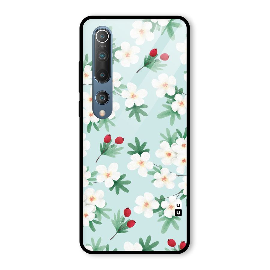 Flowers Pastel Glass Back Case for Mi 10