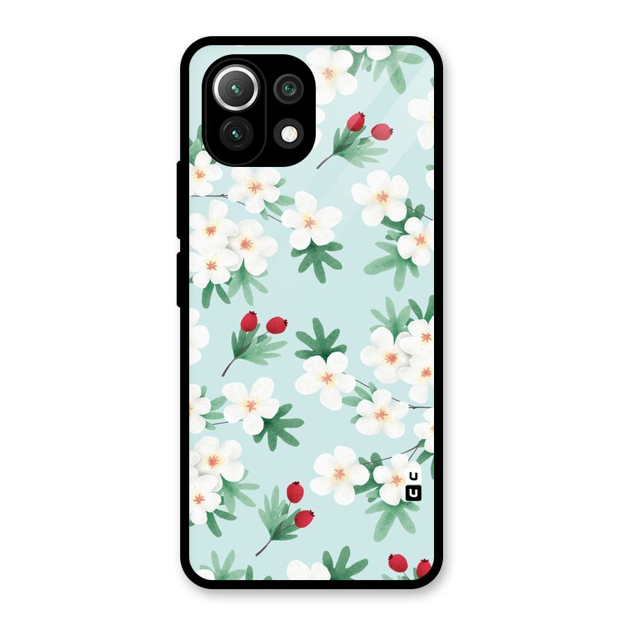 Flowers Pastel Glass Back Case for Mi 11 Lite