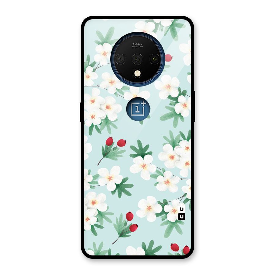 Flowers Pastel Glass Back Case for OnePlus 7T