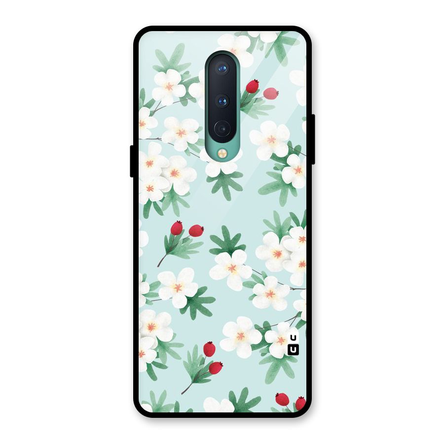 Flowers Pastel Glass Back Case for OnePlus 8