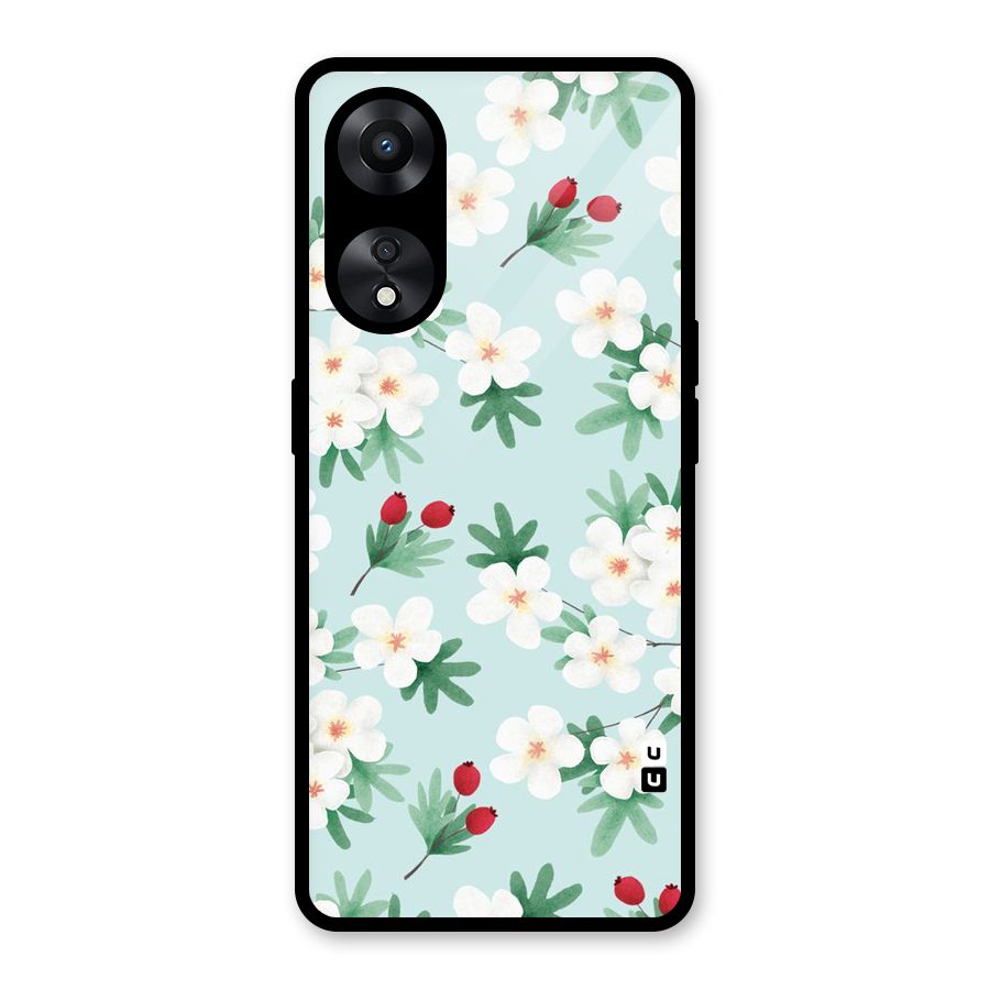 Flowers Pastel Glass Back Case for Oppo A78