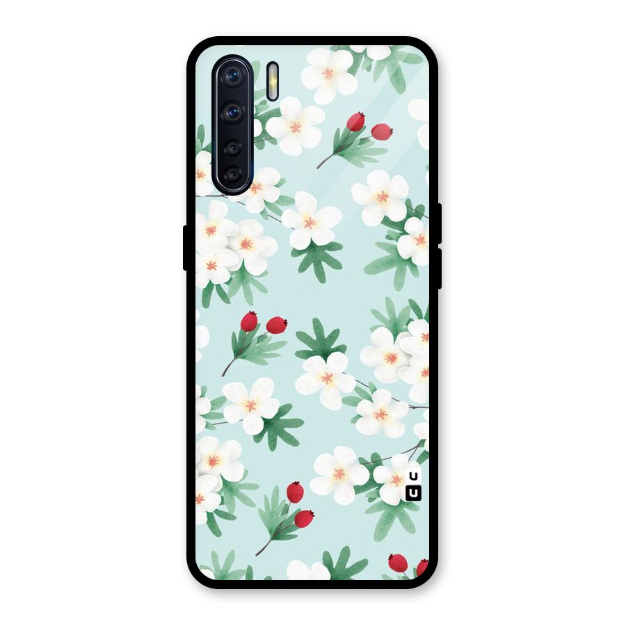 Flowers Pastel Glass Back Case for Oppo F15