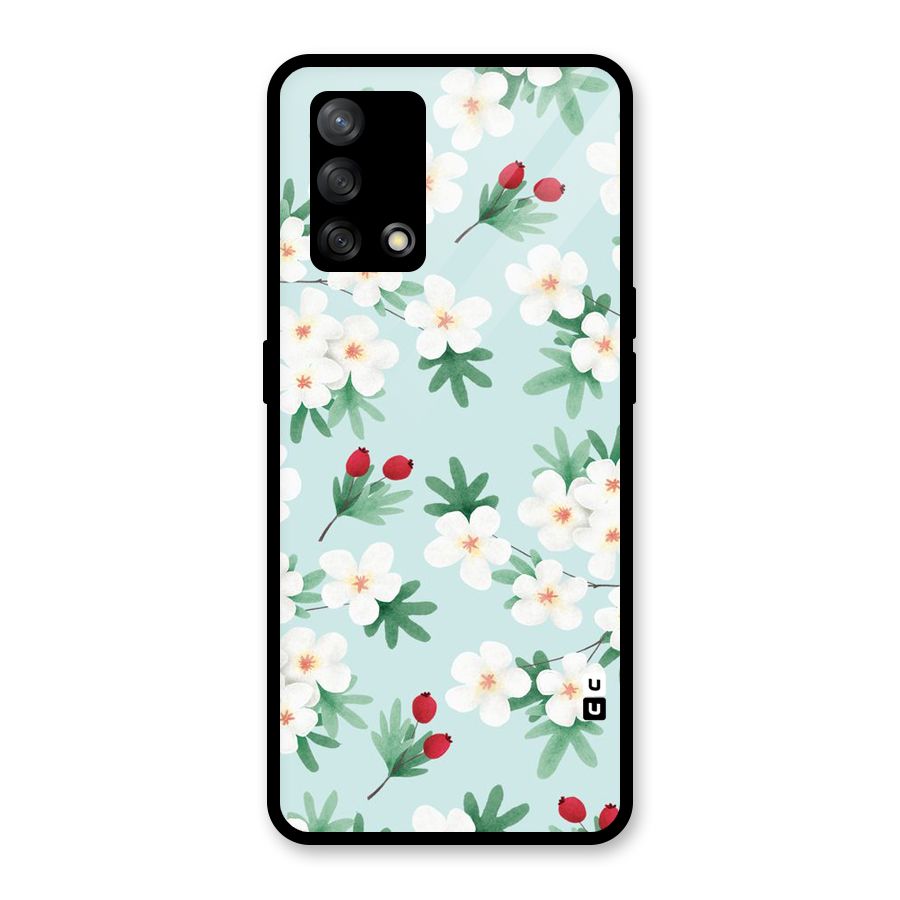 Flowers Pastel Glass Back Case for Oppo F19