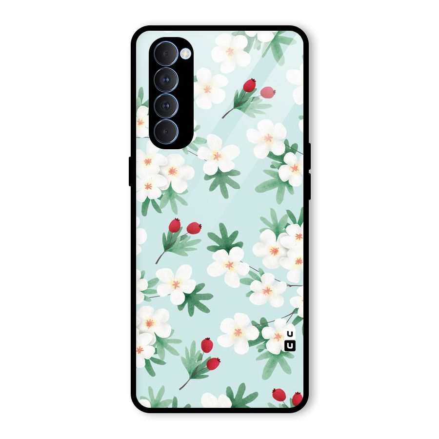 Flowers Pastel Glass Back Case for Oppo Reno4 Pro