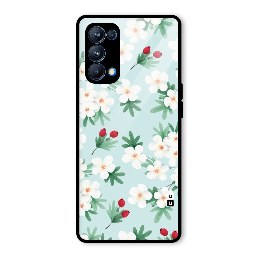 Flowers Pastel Glass Back Case for Oppo Reno5 Pro 5G