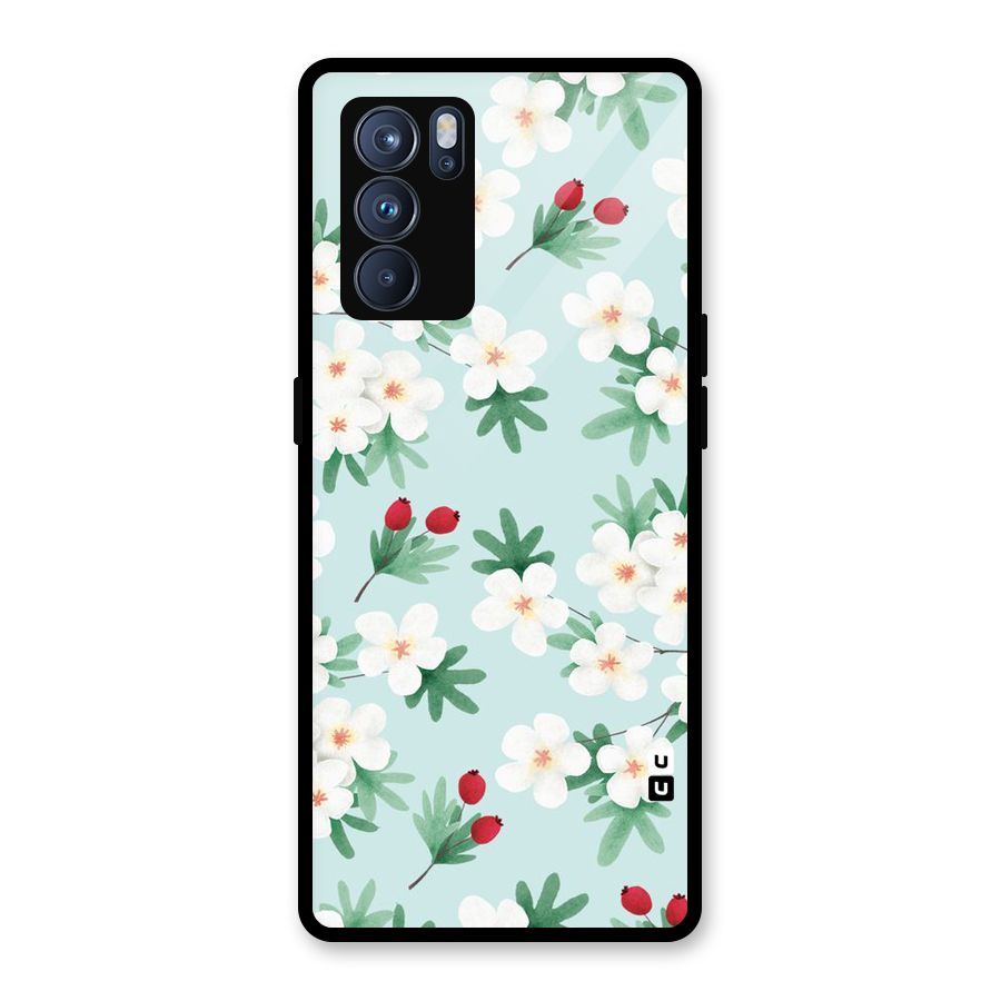 Flowers Pastel Glass Back Case for Oppo Reno6 Pro 5G
