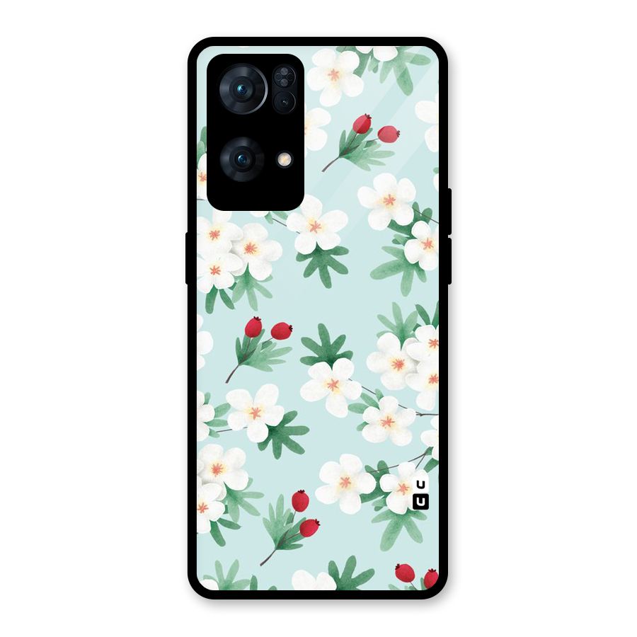 Flowers Pastel Glass Back Case for Oppo Reno7 Pro 5G