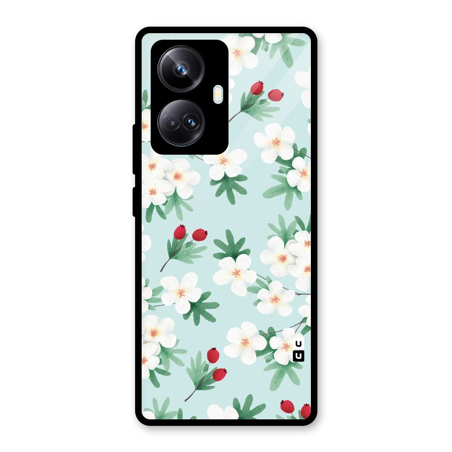 Flowers Pastel Glass Back Case for Realme 10 Pro Plus