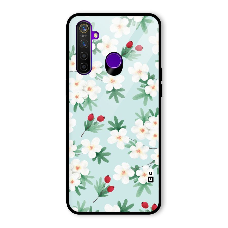 Flowers Pastel Glass Back Case for Realme 5 Pro