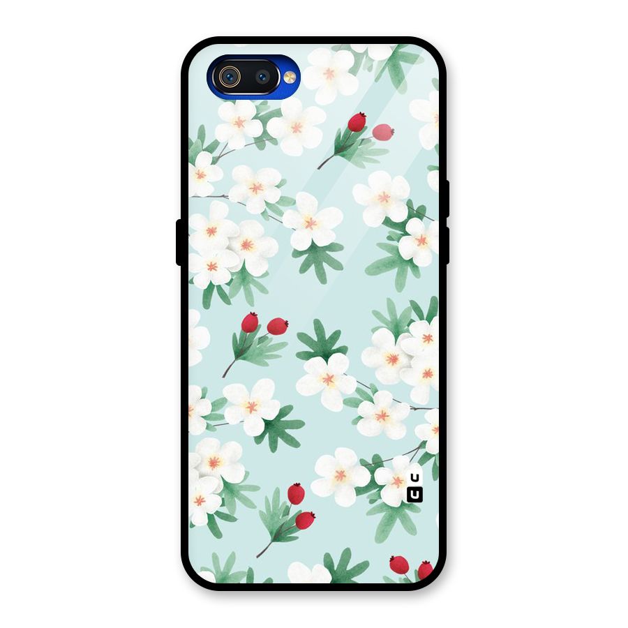 Flowers Pastel Glass Back Case for Realme C2