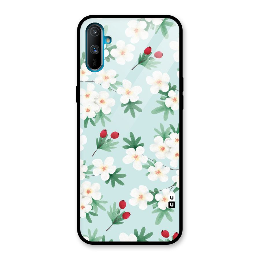 Flowers Pastel Glass Back Case for Realme C3