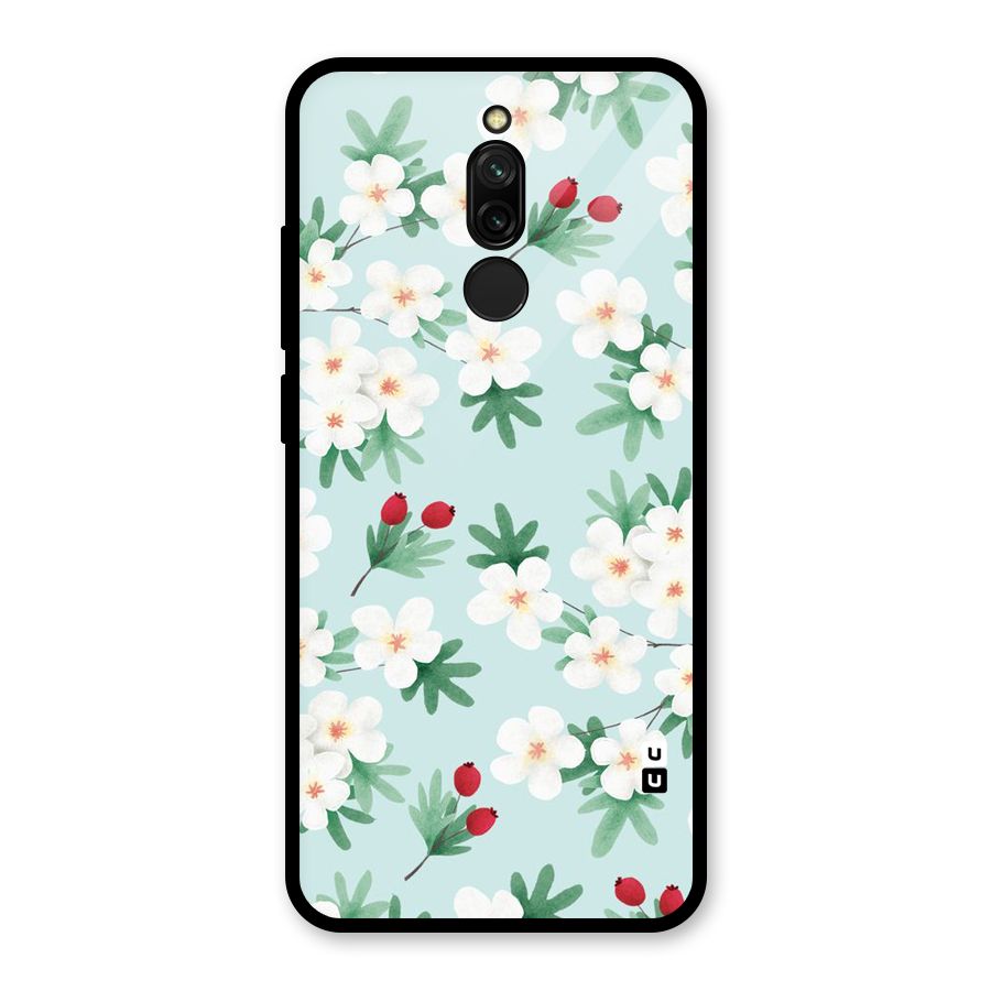 Flowers Pastel Glass Back Case for Redmi 8