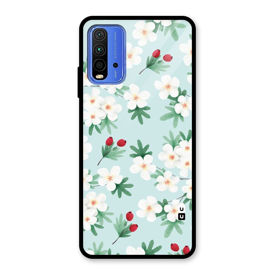 Flowers Pastel Glass Back Case for Redmi 9 Power