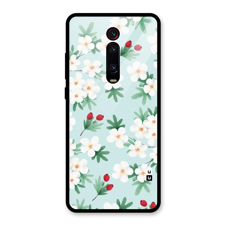 Flowers Pastel Glass Back Case for Redmi K20