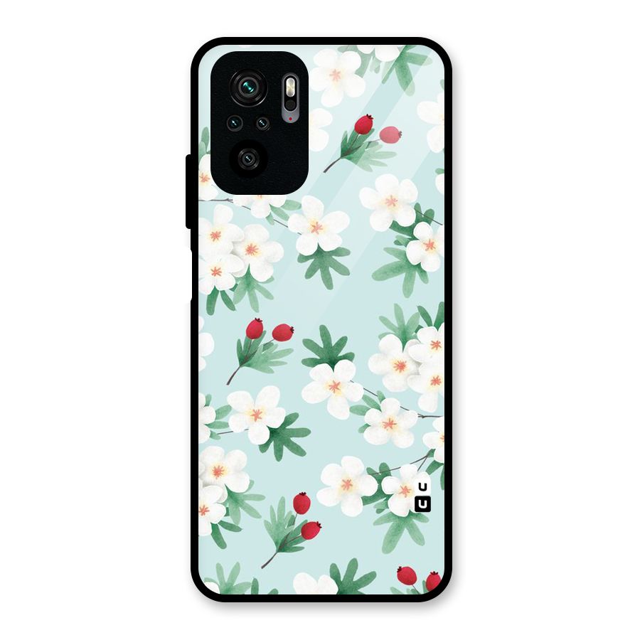 Flowers Pastel Glass Back Case for Redmi Note 10S