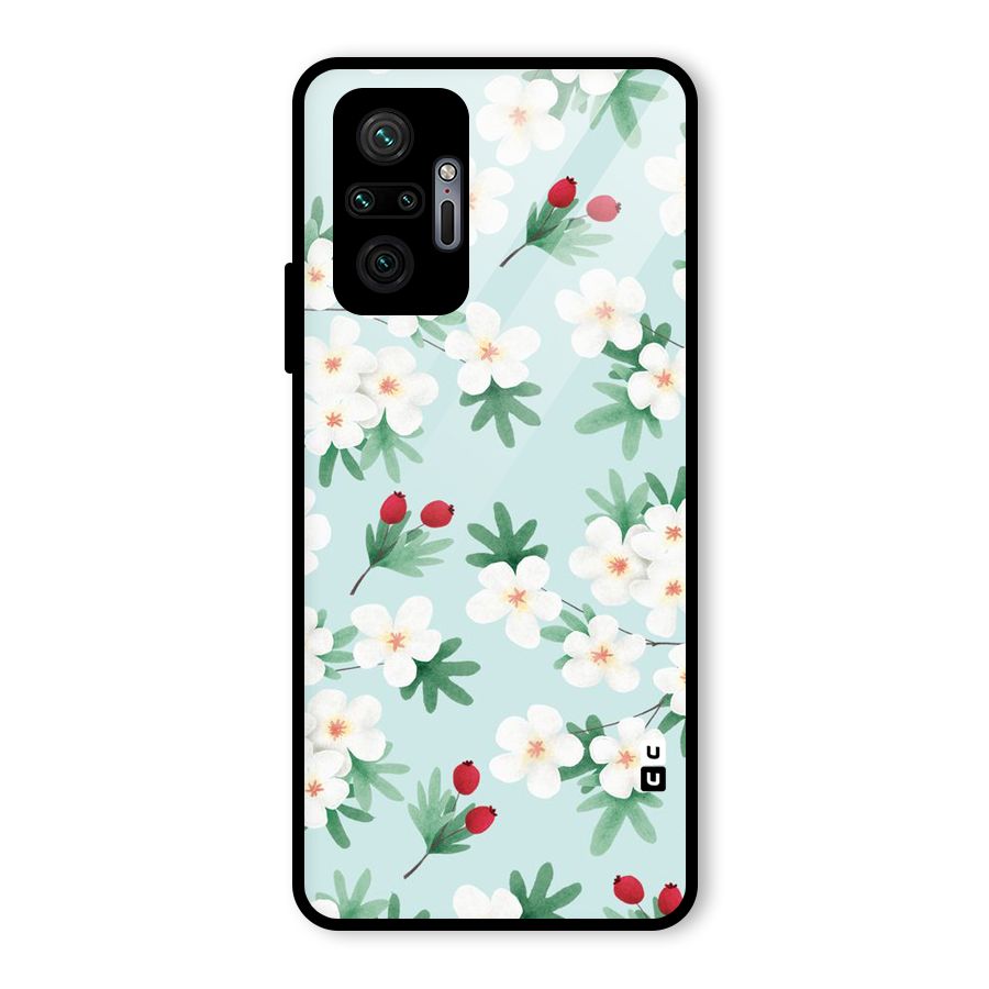 Flowers Pastel Glass Back Case for Redmi Note 10 Pro