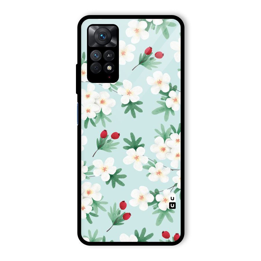 Flowers Pastel Glass Back Case for Redmi Note 11 Pro
