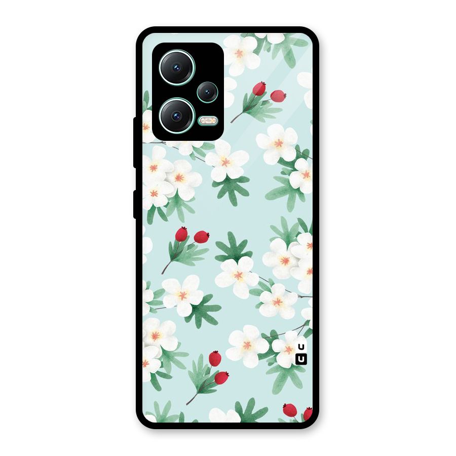 Flowers Pastel Glass Back Case for Redmi Note 12 5G