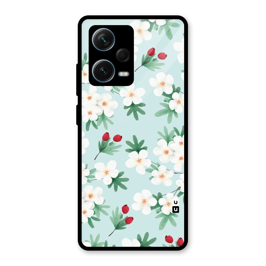 Flowers Pastel Glass Back Case for Redmi Note 12 Pro Plus 5G