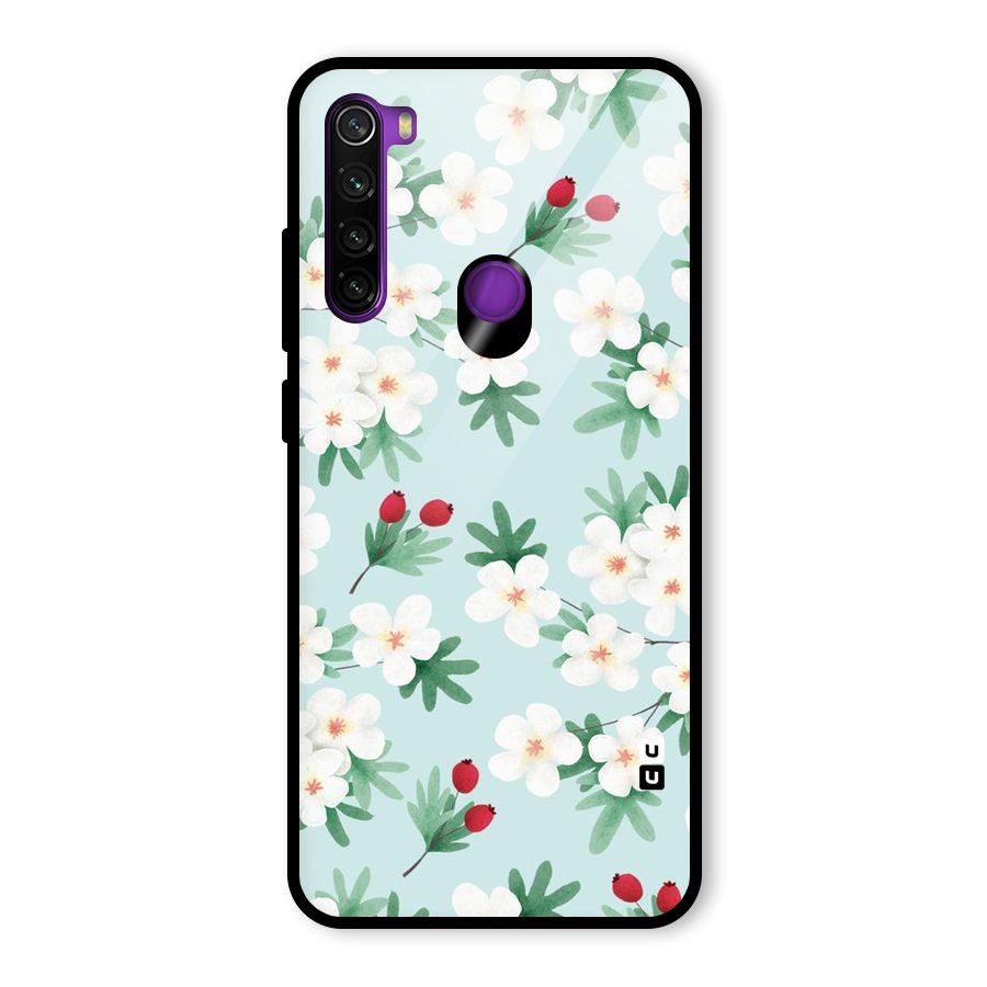 Flowers Pastel Glass Back Case for Redmi Note 8