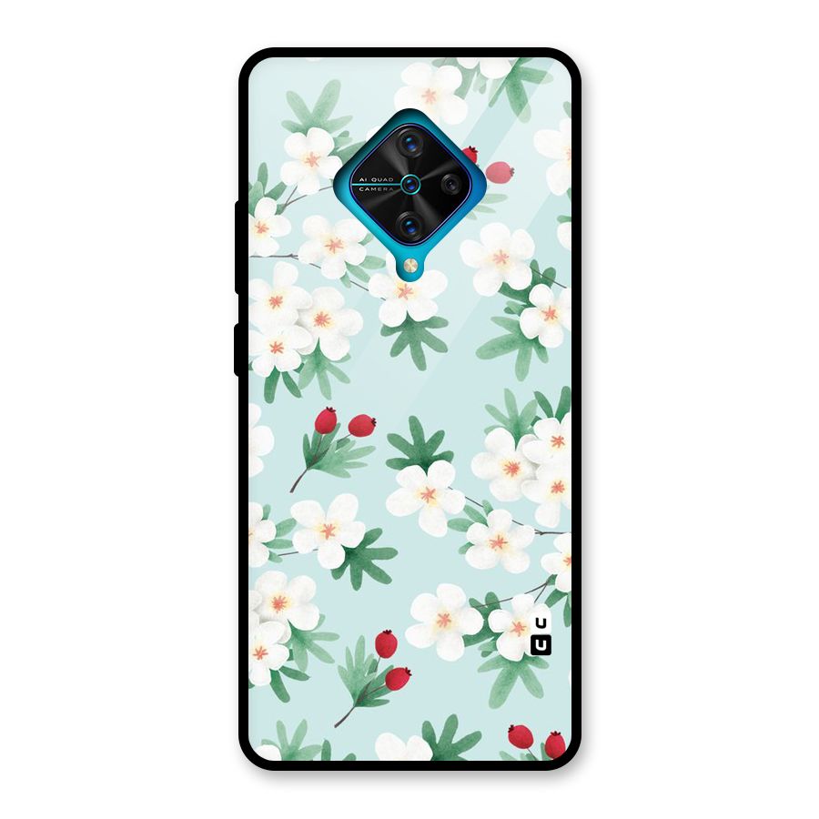 Flowers Pastel Glass Back Case for Vivo S1 Pro