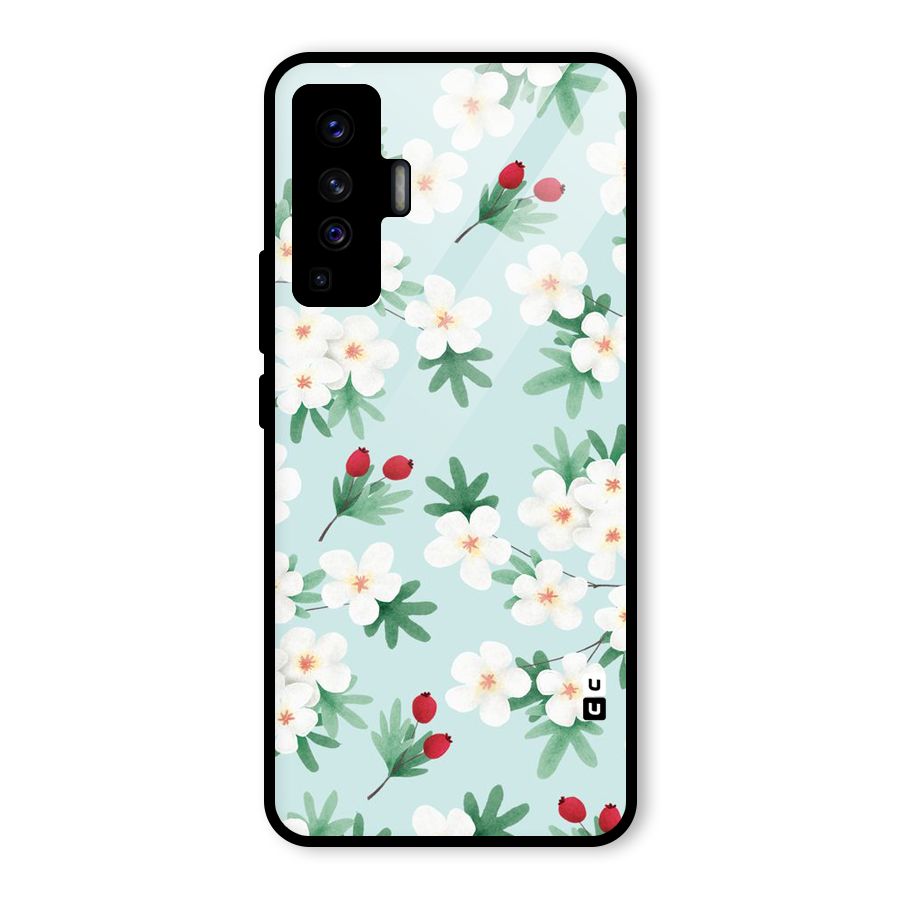Flowers Pastel Glass Back Case for Vivo X50