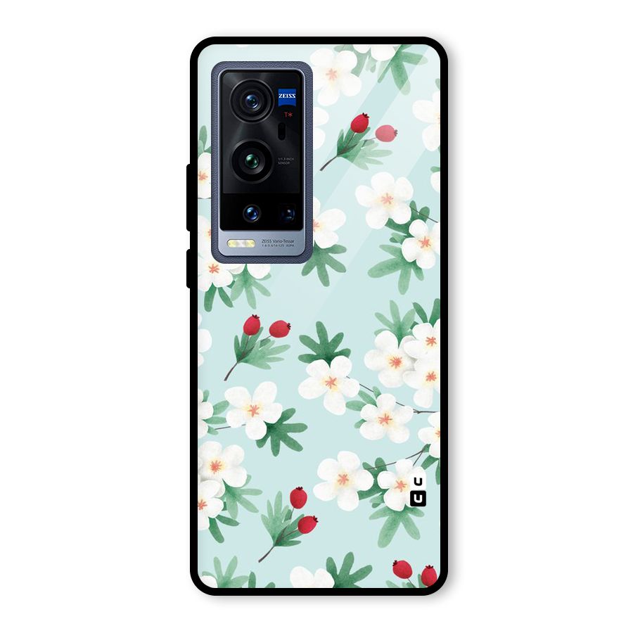 Flowers Pastel Glass Back Case for Vivo X60 Pro Plus