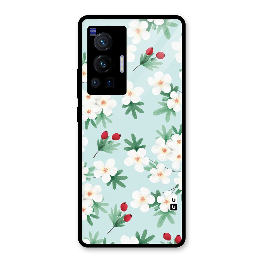 Flowers Pastel Glass Back Case for Vivo X70 Pro