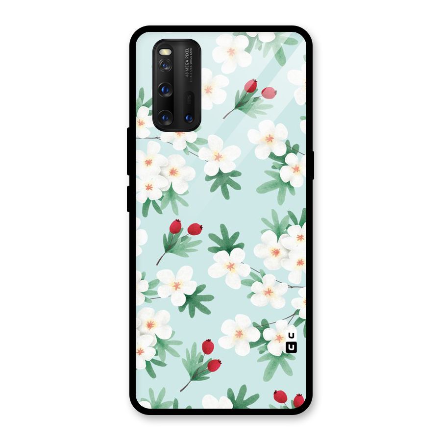 Flowers Pastel Glass Back Case for Vivo iQOO 3