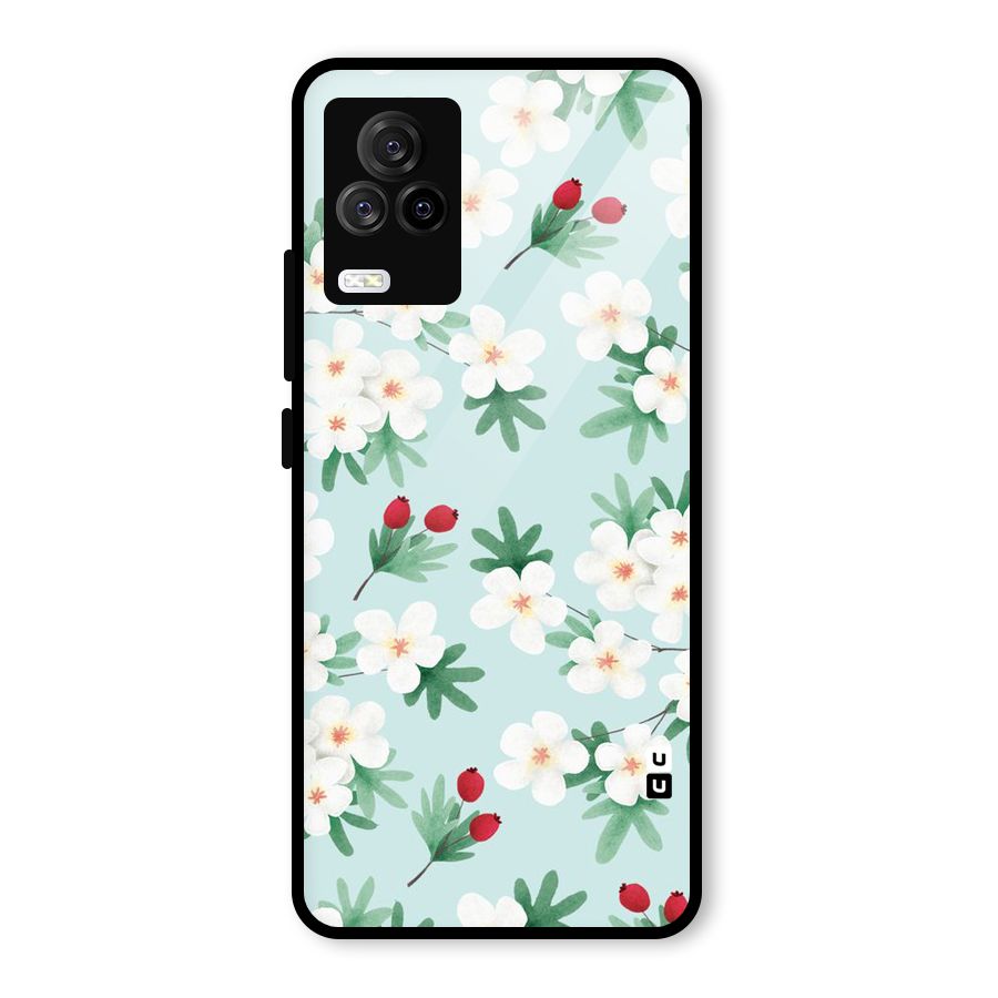 Flowers Pastel Glass Back Case for Vivo iQOO 7 Legend 5G