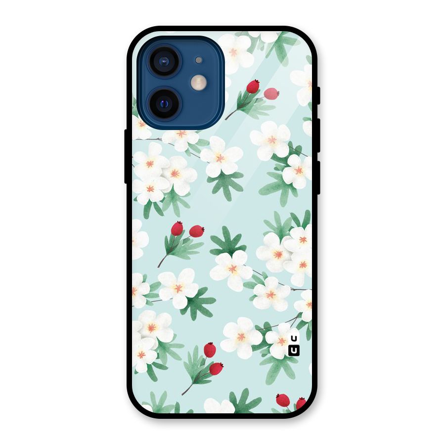 Flowers Pastel Glass Back Case for iPhone 12 Mini